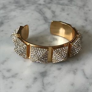 C. Wonder • Pave Dome Pyramid Stud Cuff Bracelet